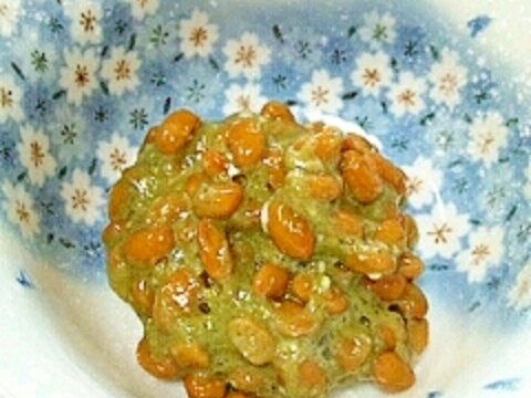 納豆の食べ方-塩麹＆青汁♪
